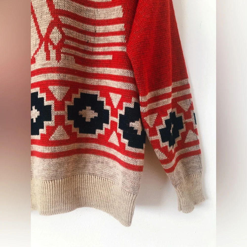Vintage 70s 80s RARE Pendleton Wool Sweater with Western Motif - Picture 4 of 12